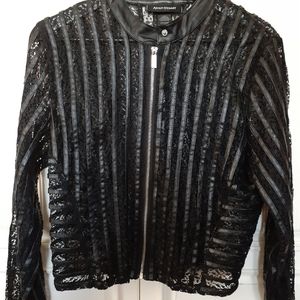 Lace and leather Jacket